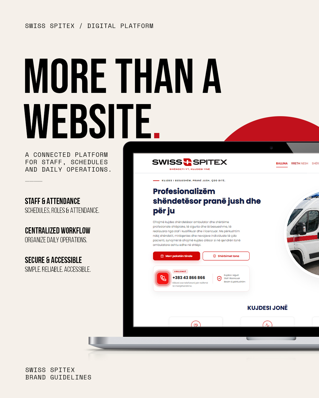 The Swiss Spitex website and the platform behind it: staff, schedules and daily operations
